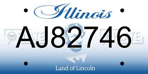 AJ82746 Illinois License Plate