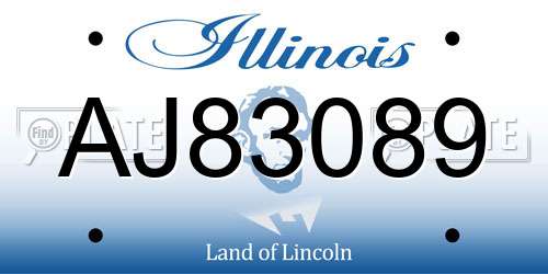 AJ83089 Illinois License Plate