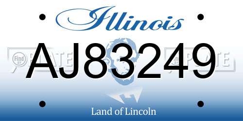 AJ83249 Illinois License Plate