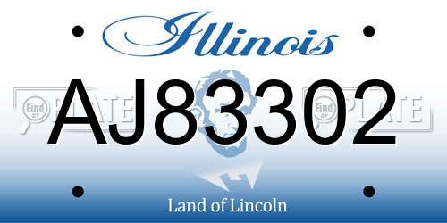 AJ83302 Illinois License Plate