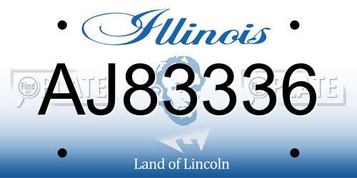 AJ83336 Illinois License Plate