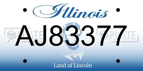 AJ83377 Illinois License Plate
