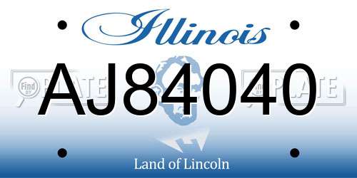 AJ84040 Illinois License Plate