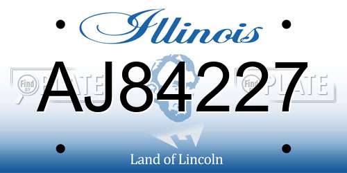 AJ84227 Illinois License Plate