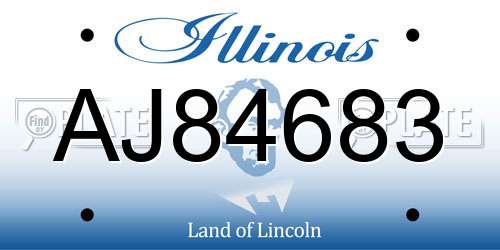 AJ84683 Illinois License Plate