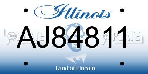 AJ84811 Illinois License Plate