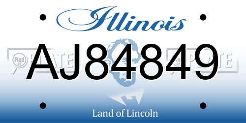 AJ84849 Illinois License Plate