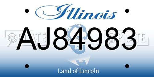 AJ84983 Illinois License Plate