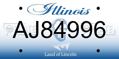 AJ84996 Illinois License Plate