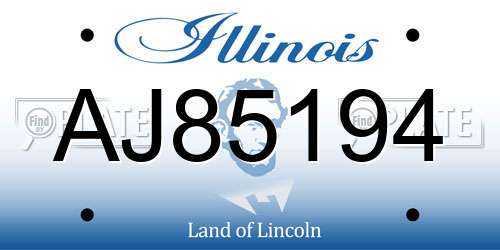 AJ85194 Illinois License Plate