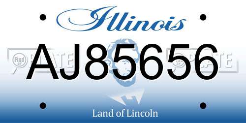 AJ85656 Illinois License Plate
