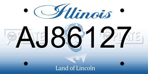 AJ86127 Illinois License Plate