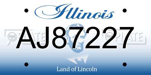AJ87227 Illinois License Plate