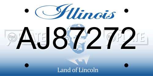 AJ87272 Illinois License Plate