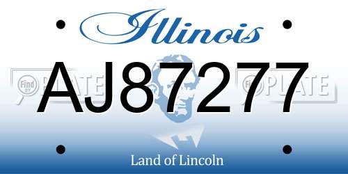 AJ87277 Illinois License Plate