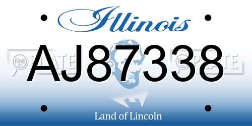 AJ87338 Illinois License Plate