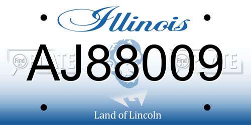AJ88009 Illinois License Plate