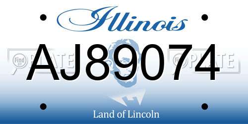 AJ89074 Illinois License Plate
