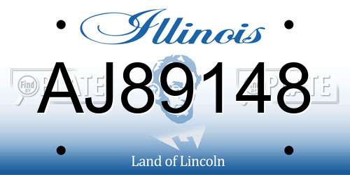 AJ89148 Illinois License Plate