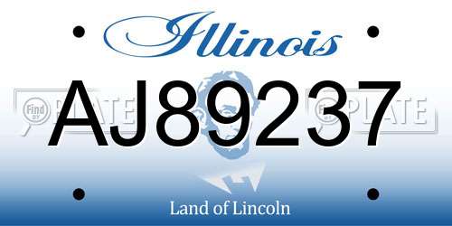 AJ89237 Illinois License Plate