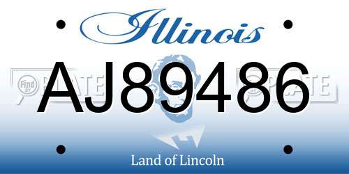 AJ89486 Illinois License Plate