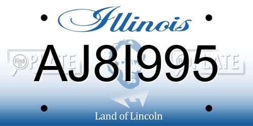AJ8I995 Illinois License Plate