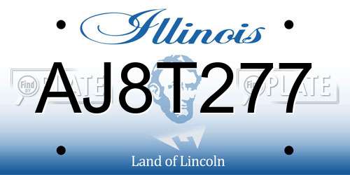 AJ8T277 Illinois License Plate