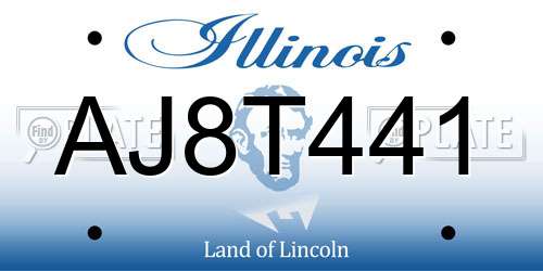 AJ8T441 Illinois License Plate
