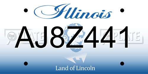 AJ8Z441 Illinois License Plate