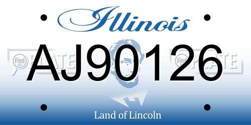 AJ90126 Illinois License Plate