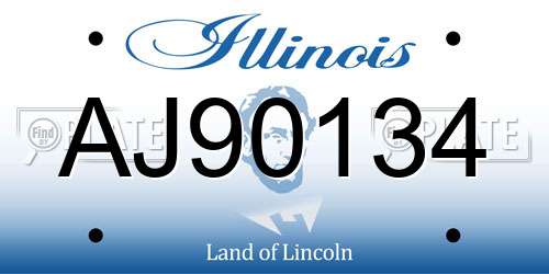 AJ90134 Illinois License Plate