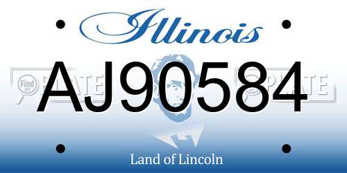 AJ90584 Illinois License Plate