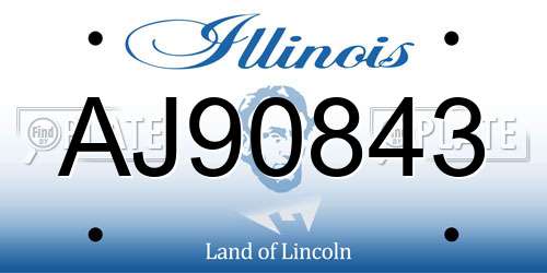 AJ90843 Illinois License Plate