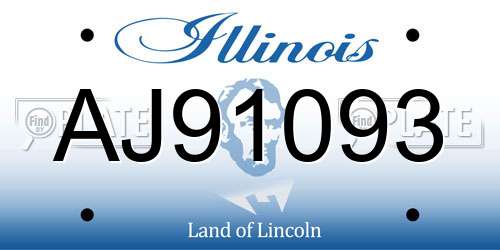 AJ91093 Illinois License Plate