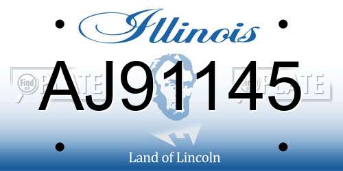 AJ91145 Illinois License Plate