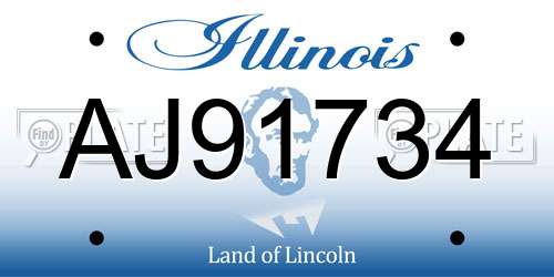 AJ91734 Illinois License Plate