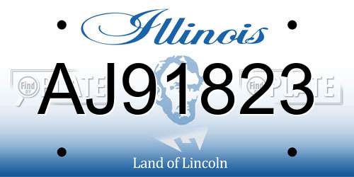 AJ91823 Illinois License Plate