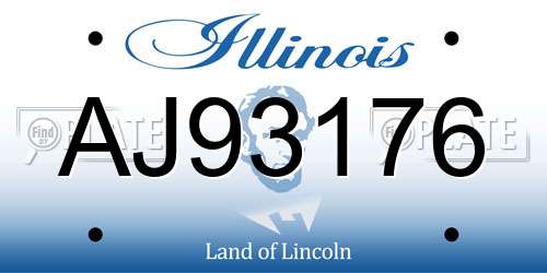 AJ93176 Illinois License Plate