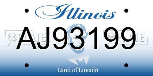 AJ93199 Illinois License Plate