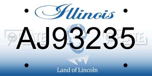 AJ93235 Illinois License Plate
