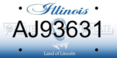AJ93631 Illinois License Plate