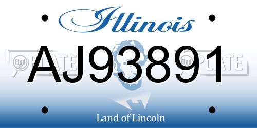AJ93891 Illinois License Plate