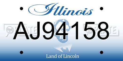 AJ94158 Illinois License Plate