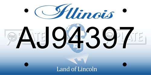 AJ94397 Illinois License Plate