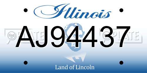 AJ94437 Illinois License Plate