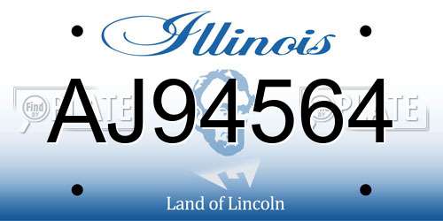 AJ94564 Illinois License Plate