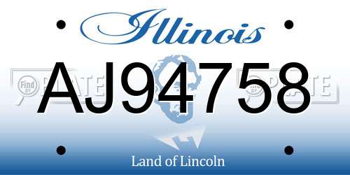 AJ94758 Illinois License Plate
