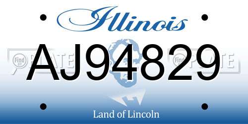 AJ94829 Illinois License Plate