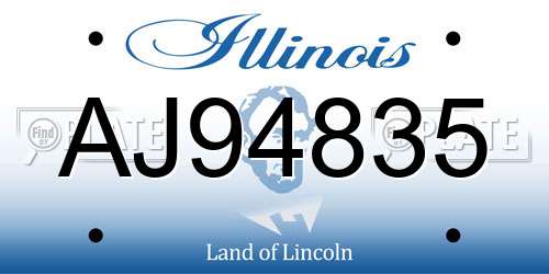 AJ94835 Illinois License Plate