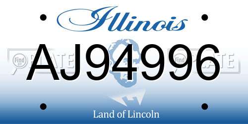 AJ94996 Illinois License Plate